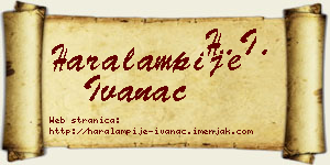 Haralampije Ivanac vizit kartica